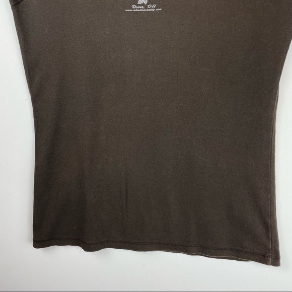 Vtg Y2K Harley Davidson Sleeveless Top Logo Graphic Brown Sz Large - Picture 8 of 10